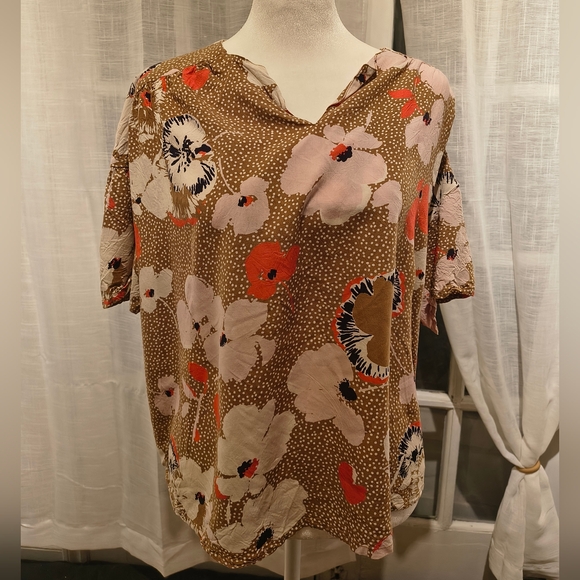 Masai Tops - Masai Viscose Soft Floral Poppy Print Women's Top